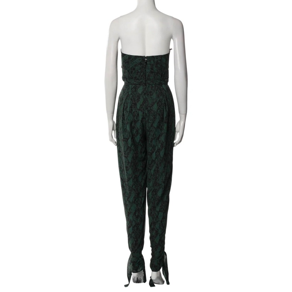 New Michael Costello Revolve Jumpsuit Snakeskin Strapless Corset Small Green - Picture 4 of 8